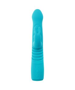 Evolved Bunny Hop Rechargeable Silicone Thrusting Rabbit Vibrator Teal