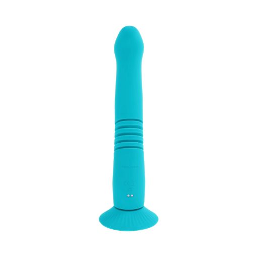Evolved Bunny Hop Rechargeable Silicone Thrusting Rabbit Vibrator Teal - Image 9