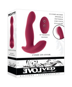 Evolved Come On Over Rechargeable Silicone Remote-Controlled Come-Hither Vibrator Burgundy