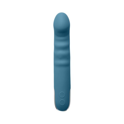 Evolved Queen Of All Trades Rechargeable Silicone Thrusting And Rotating Vibrator Teal - Image 2