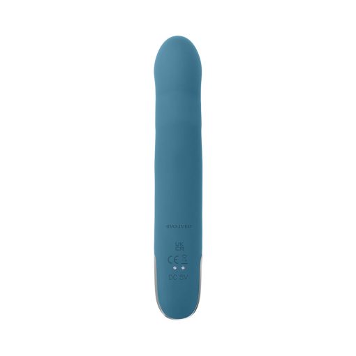 Evolved Queen Of All Trades Rechargeable Silicone Thrusting And Rotating Vibrator Teal - Image 6