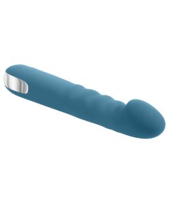 Evolved Queen Of All Trades Rechargeable Silicone Thrusting And Rotating Vibrator Teal