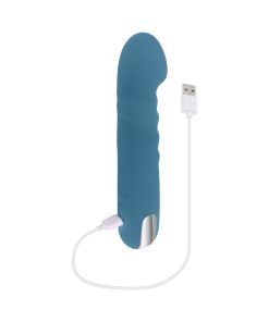 Evolved Queen Of All Trades Rechargeable Silicone Thrusting And Rotating Vibrator Teal