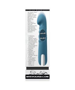 Evolved Queen Of All Trades Rechargeable Silicone Thrusting And Rotating Vibrator Teal