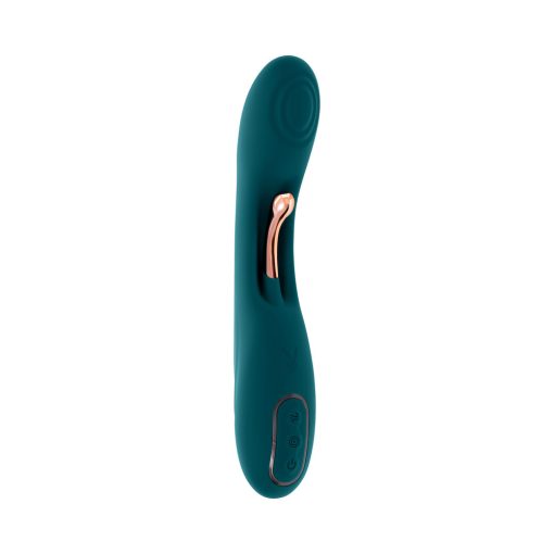 Playboy Aurelie Rechargeable Silicone G-Spot Tickling Vibrator Deep Teal - Image 4