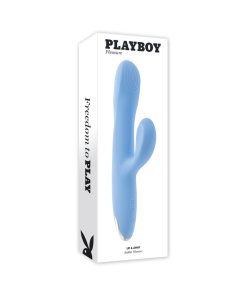 Playboy Up & Away Rechargeable Silicone Rabbit Vibrator Blue