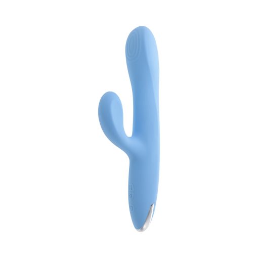 Playboy Up & Away Rechargeable Silicone Rabbit Vibrator Blue - Image 4