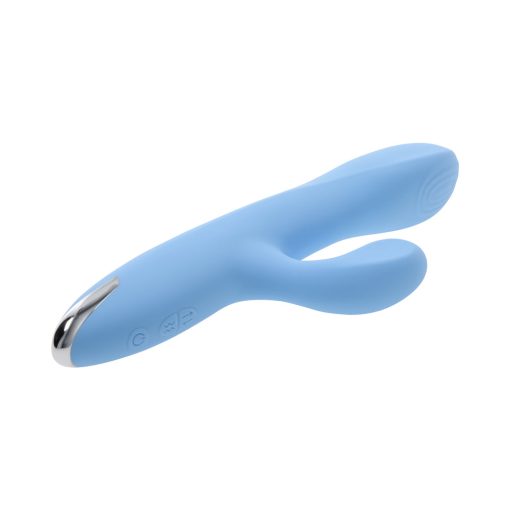 Playboy Up & Away Rechargeable Silicone Rabbit Vibrator Blue - Image 11