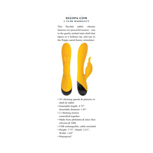 Selopa Buzzz Bunny – Flexible Dual Motor Rechargeable Rabbit Vibrator - Image 10