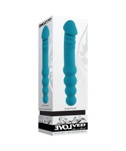 Evolved Flip Flop Rechargeable Silicone Dual-Ended Vibrator Teal