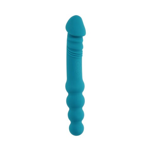 Evolved Flip Flop Rechargeable Silicone Dual-Ended Vibrator Teal - Image 3