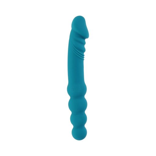 Evolved Flip Flop Rechargeable Silicone Dual-Ended Vibrator Teal - Image 4