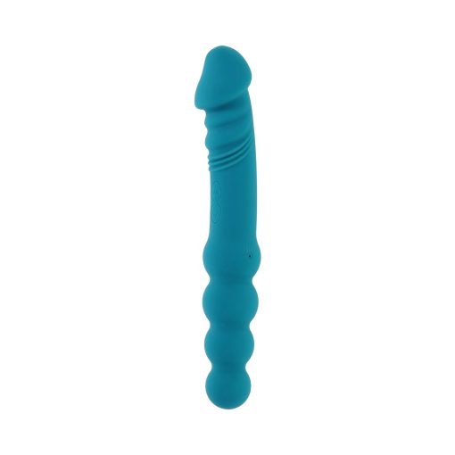Evolved Flip Flop Rechargeable Silicone Dual-Ended Vibrator Teal - Image 5