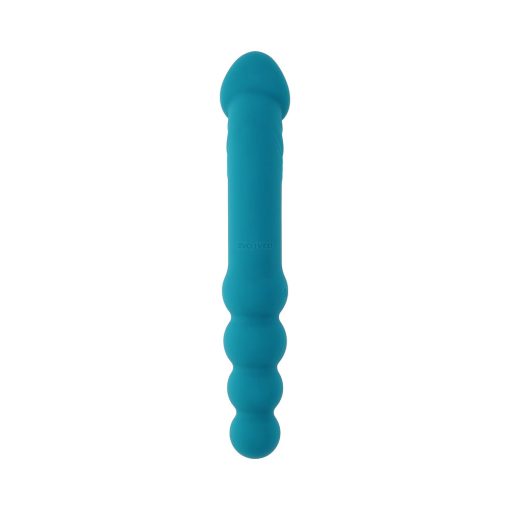 Evolved Flip Flop Rechargeable Silicone Dual-Ended Vibrator Teal - Image 6