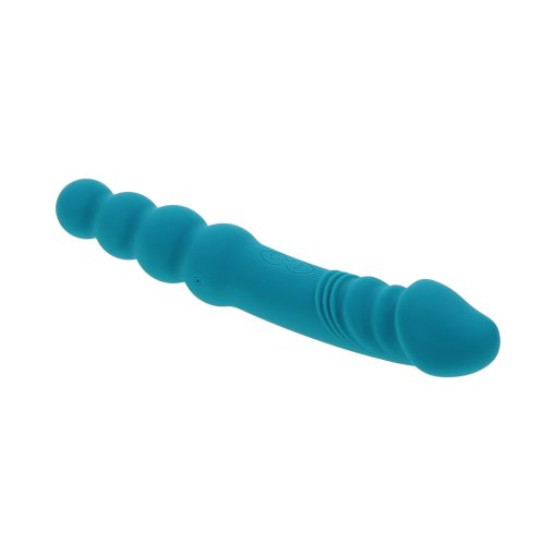 Evolved Flip Flop Rechargeable Silicone Dual-Ended Vibrator Teal - Image 7