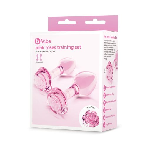 B-Vibe Pink Roses Training Plug Set