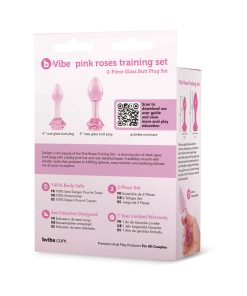 B-Vibe Pink Roses Training Plug Set