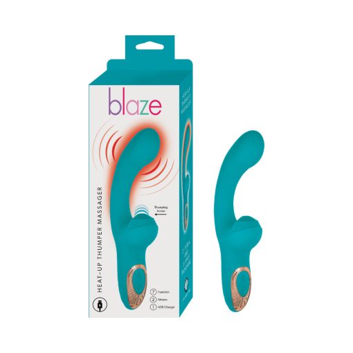 Blaze Heat-Up Thumper Massager – Heated G-Spot & Clitoral Vibrator (Aqua)
