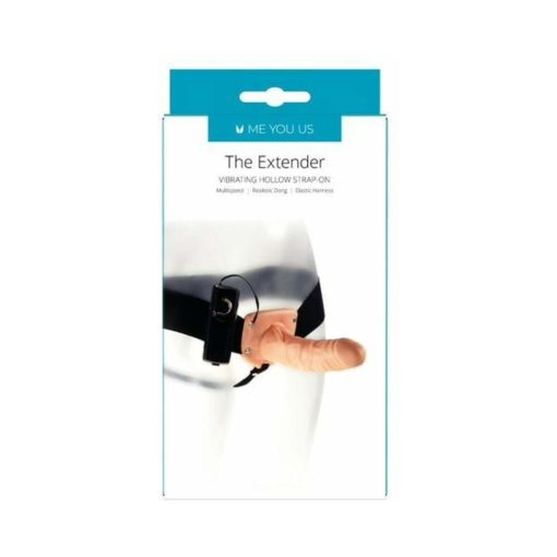 Me You Us The Extender Vibrating Hollow Strap-On Vanilla - Image 3