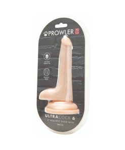 Prowler Red Ultra Cock 6 In. Realistic Dual Density Dildo With Balls Vanilla