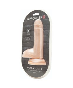 Prowler Red Ultra Cock 7 In. Realistic Dual Density Dildo With Balls Vanilla