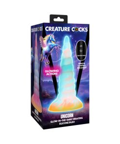 Creature Cocks Unicorn Glow-In-The-Dark Vibrating Silicone Dildo