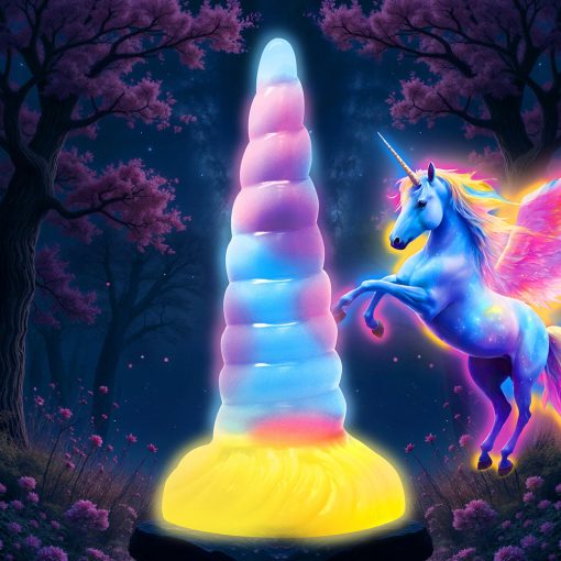 Creature Cocks Unicorn Glow-In-The-Dark Vibrating Silicone Dildo - Image 3