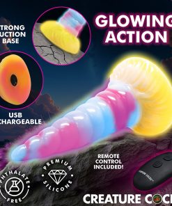Creature Cocks Unicorn Glow-In-The-Dark Vibrating Silicone Dildo