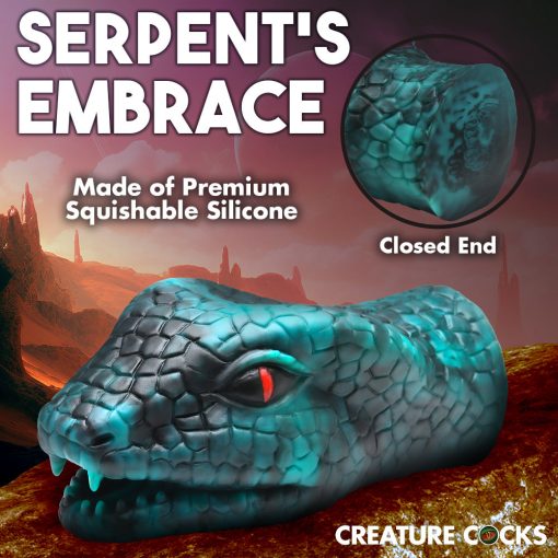 Creature Cocks Serpentine Stroker Silicone Masturbator Green - Image 9
