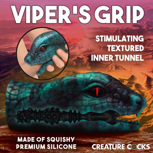 Creature Cocks Serpentine Stroker Silicone Masturbator Green - Image 10