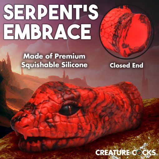 Creature Cocks Serpentine Stroker Silicone Masturbator Red - Image 9