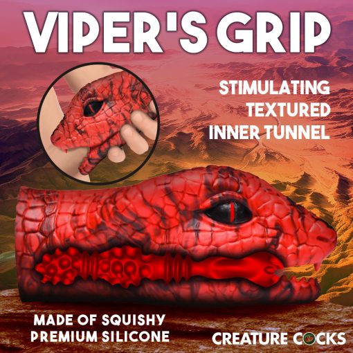 Creature Cocks Serpentine Stroker Silicone Masturbator Red - Image 10