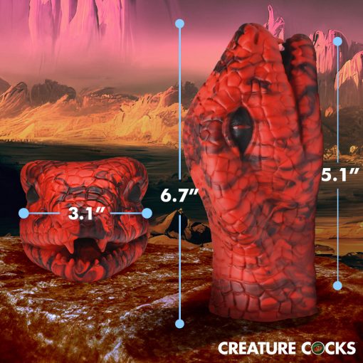 Creature Cocks Serpentine Stroker Silicone Masturbator Red - Image 11