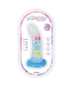 Cotton Candy Dirty Talk Slut 6 In. Silicone Dildo
