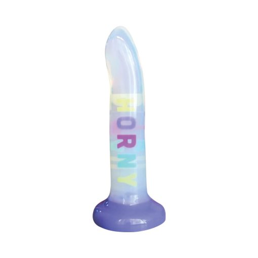 Cotton Candy Dirty Talk Horny Bitch 8 In. Silicone Dildo - Image 2