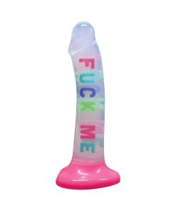 Cotton Candy Dirty Talk Fuck Me 8 In. Silicone Dildo