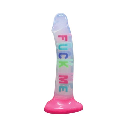 Cotton Candy Dirty Talk Fuck Me 8 In. Silicone Dildo - Image 2