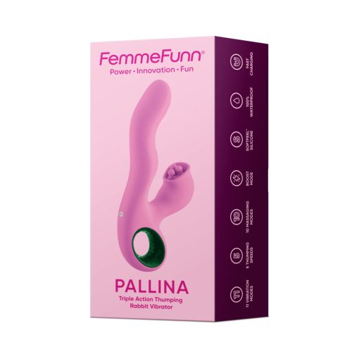 Femmefunn Pallina Triple Action Thumping Rabbit Vibrator Pink - Image 10