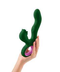 Femmefunn Pallina Triple Action Thumping Rabbit Vibrator Dark Green