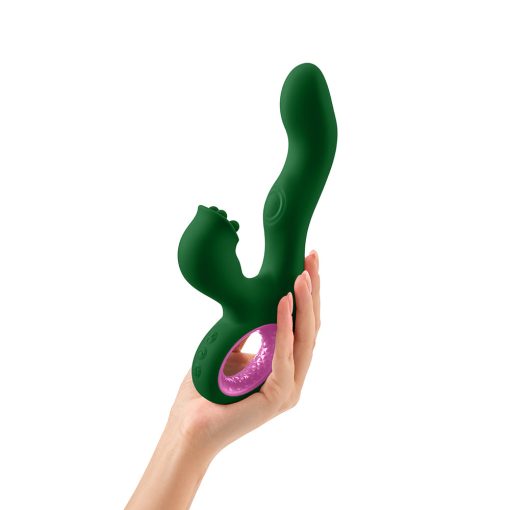 Femmefunn Pallina Triple Action Thumping Rabbit Vibrator Dark Green - Image 8