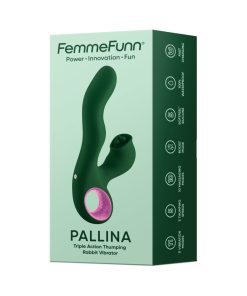 Femmefunn Pallina Triple Action Thumping Rabbit Vibrator Dark Green