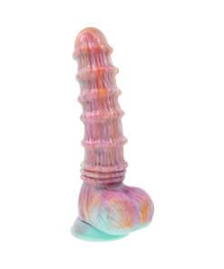 Evolved Fantasy Multicolor Vibrating Ribbed Dildo