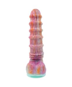 Evolved Fantasy Multicolor Vibrating Ribbed Dildo