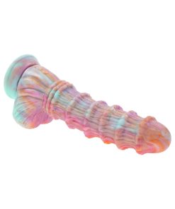 Evolved Fantasy Multicolor Vibrating Ribbed Dildo