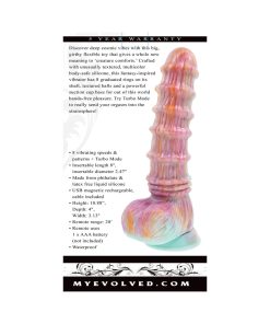 Evolved Fantasy Multicolor Vibrating Ribbed Dildo