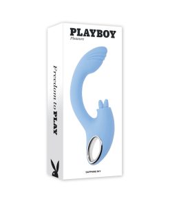 Playboy Sapphire Sky – Double Tongue Dual Vibrator with G-Spot Curve