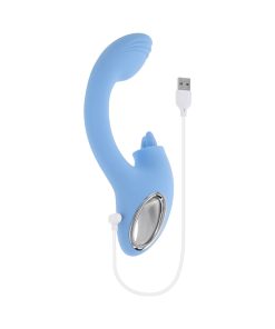 Playboy Sapphire Sky – Double Tongue Dual Vibrator with G-Spot Curve