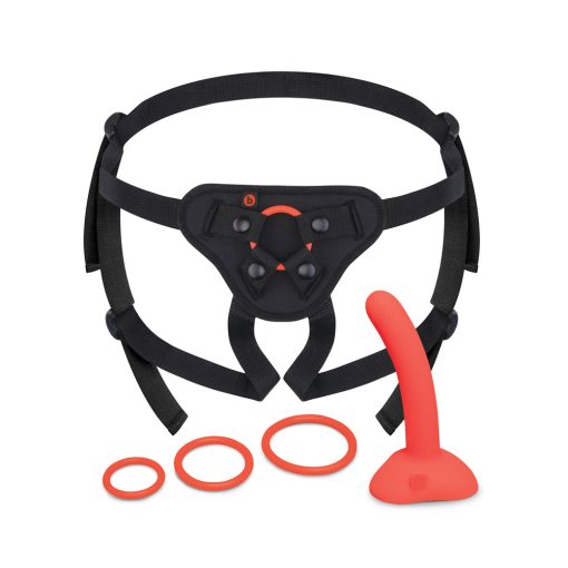 B-Vibe Beginners Strap-On Harness Set With 5 In. Silicone Dildo Peg - Image 2