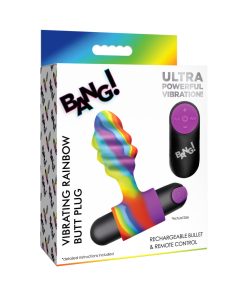Bang! Vibrating Rainbow Butt Plug