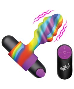 Bang! Vibrating Rainbow Butt Plug
